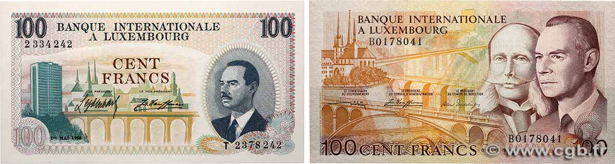 100 Francs Lot LUXEMBURG  1968 P.14a et P.17A fST+
