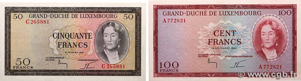 50 et 100 Francs Lot LUXEMBURG  1961 P.51a et P.52a fST+