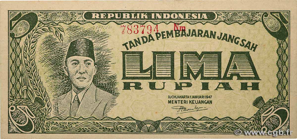 5 Rupiah INDONÉSIE  1947 P.021 NEUF