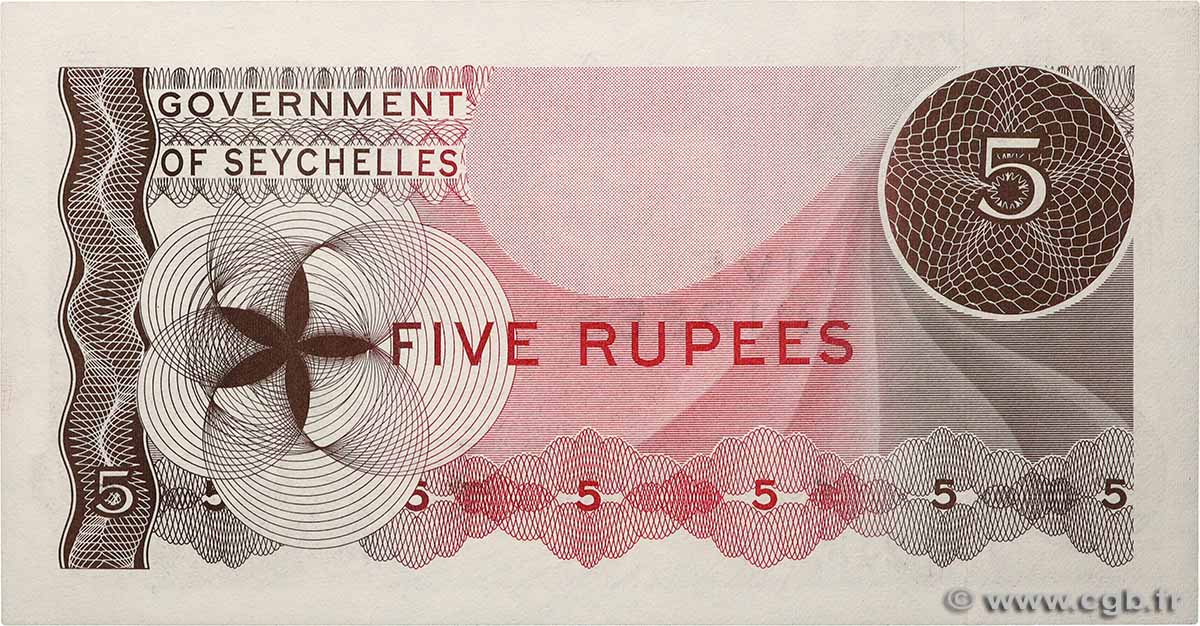 5 Rupees SEYCHELLES  1968 P.14a pr.NEUF