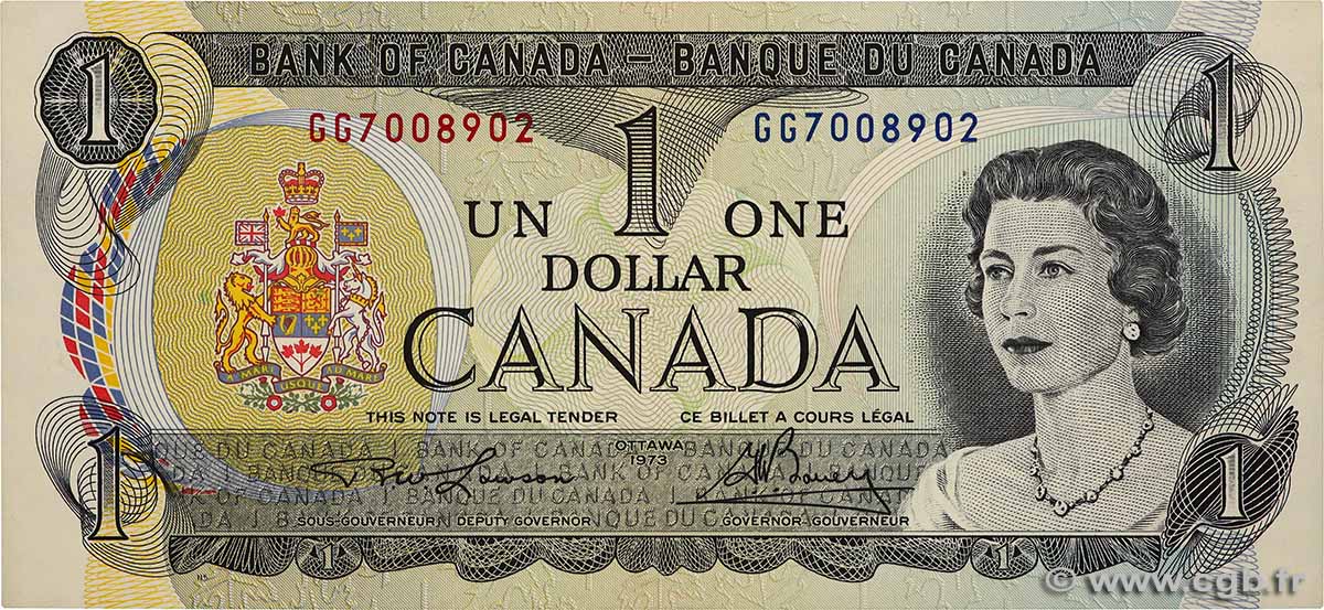 1 Dollar CANADA  1973 P.085b AU