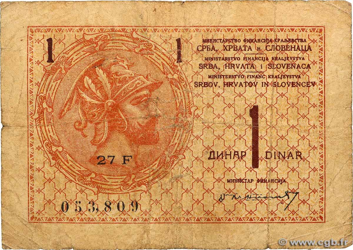 1 Dinar YUGOSLAVIA  1919 P.012 G