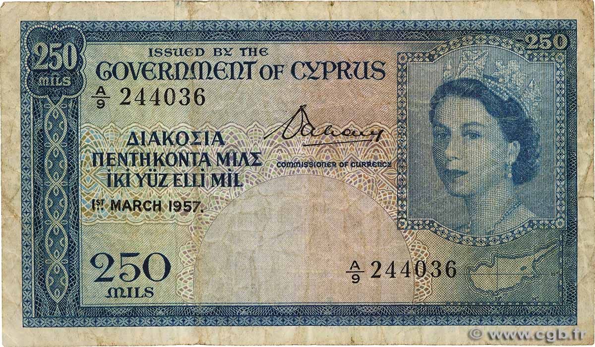 250 Mils CYPRUS  1957 P.33a F-
