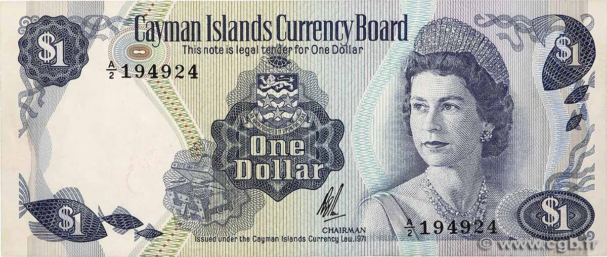 1 Dollar CAYMANS ISLANDS  1972 P.01b UNC