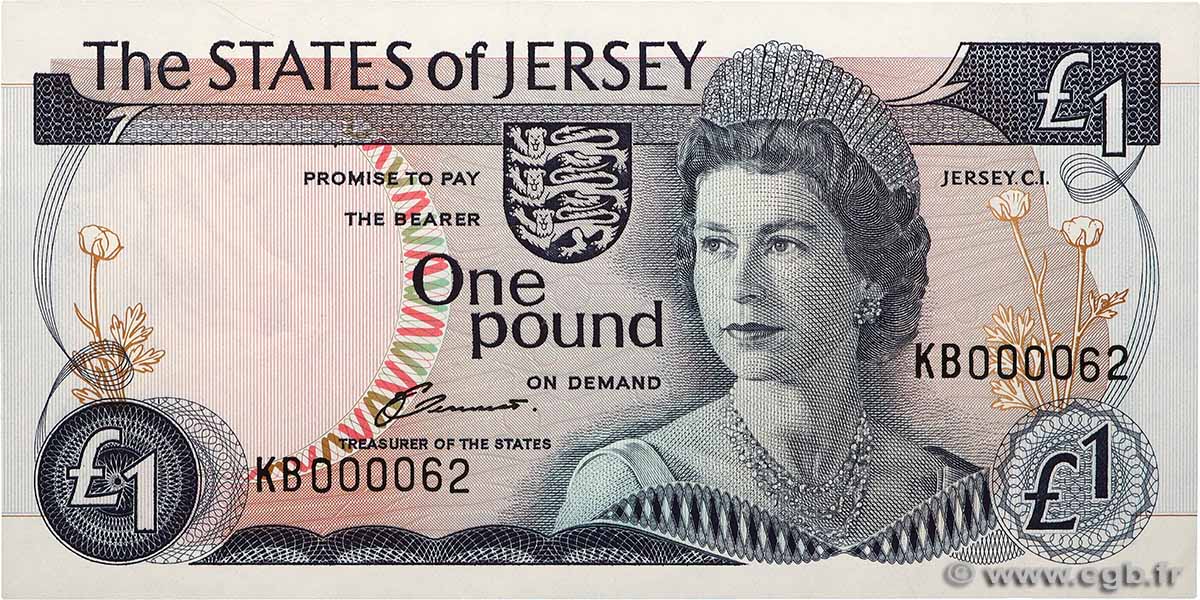 1 Pound Petit numéro JERSEY  1976 P.11a UNC