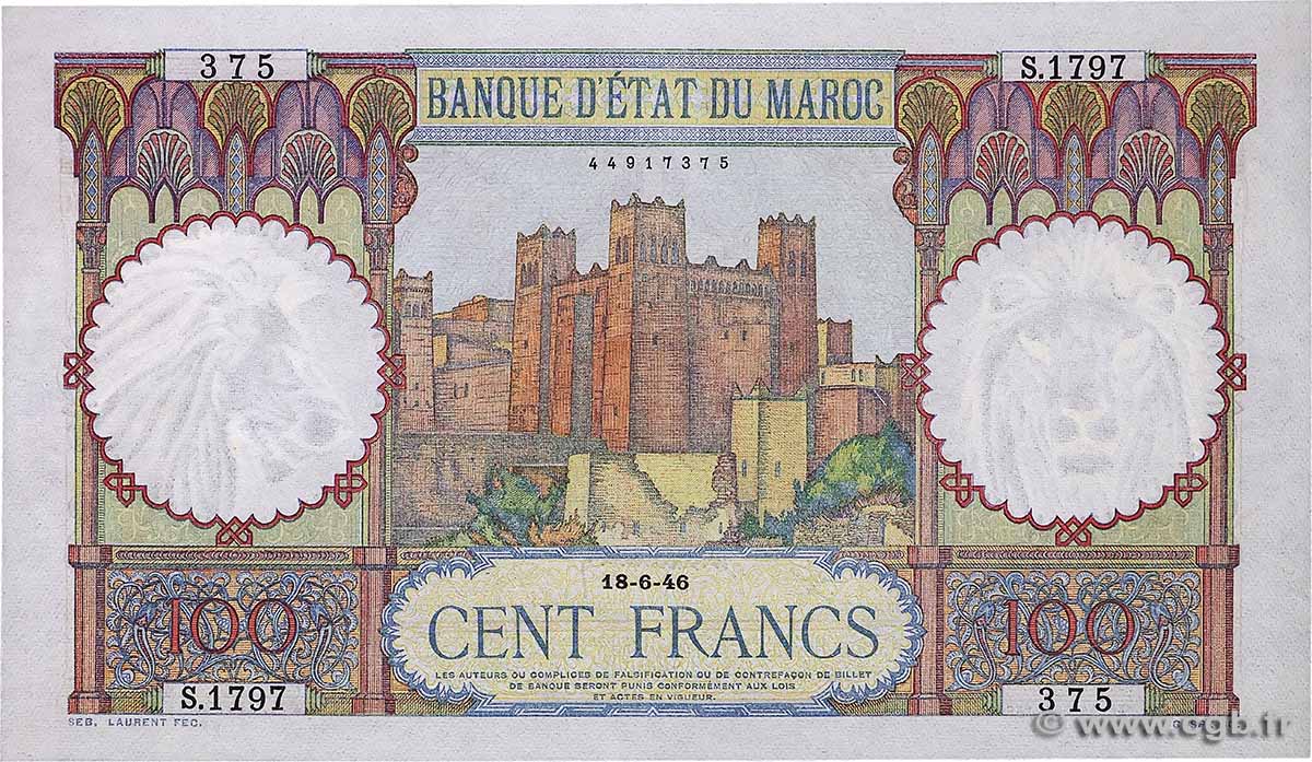 100 Francs MOROCCO  1946 P.20 AU
