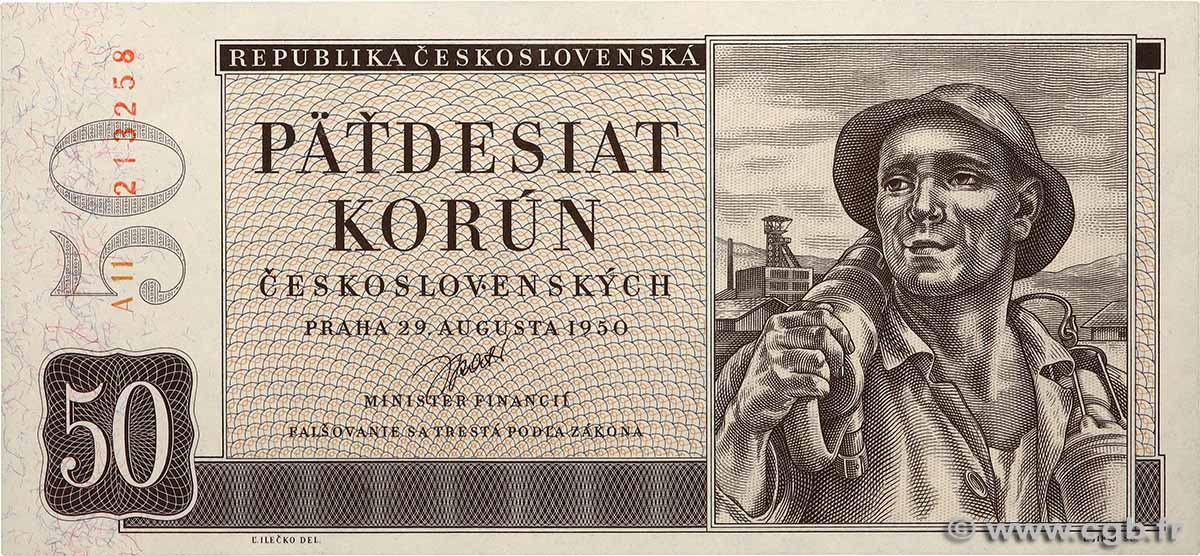 50 Korun CZECHOSLOVAKIA  1950 P.071 UNC-