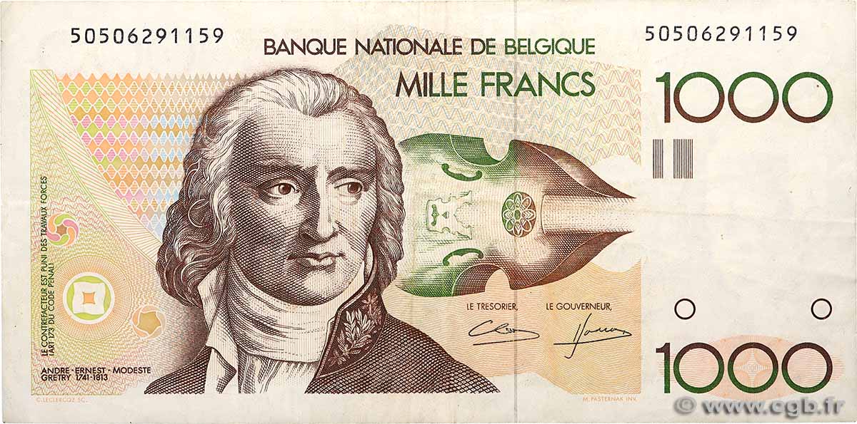 1000 Francs BELGIQUE  1980 P.144a TB+