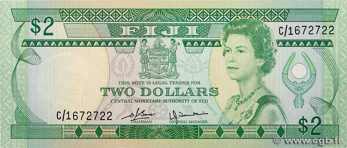 2 Dollars FIJI  1980 P.077a UNC