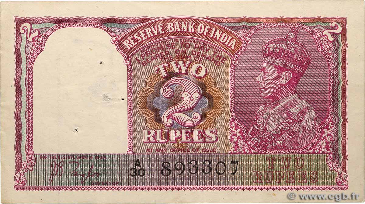 2 Rupees INDE  1937 P.017a TTB