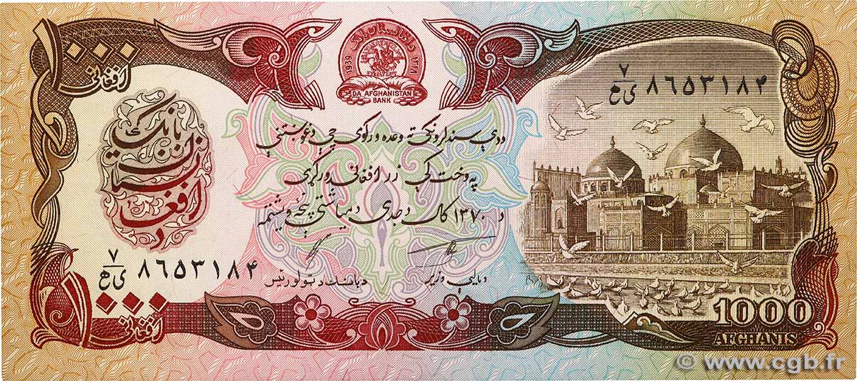 1000 Afghanis AFGHANISTAN  1991 P.061c UNC-