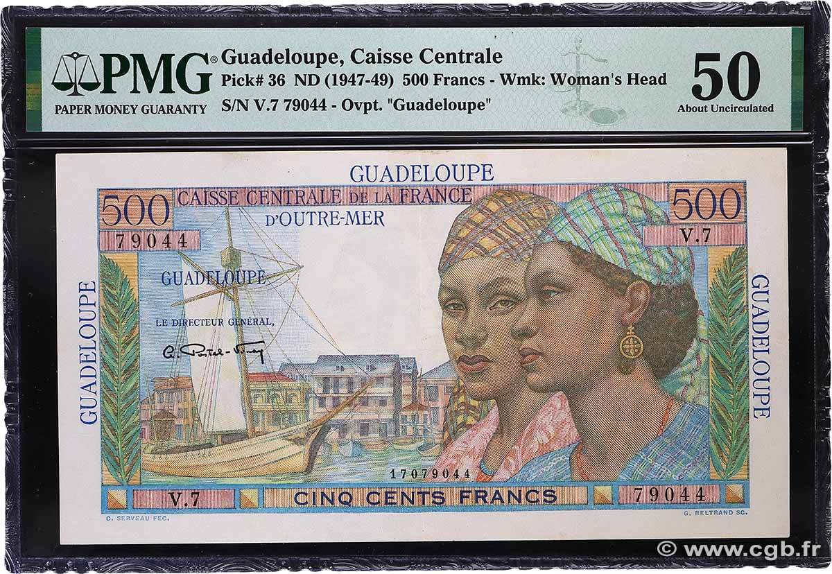 500 Francs Pointe à Pitre GUADELOUPE  1946 P.36 XF+