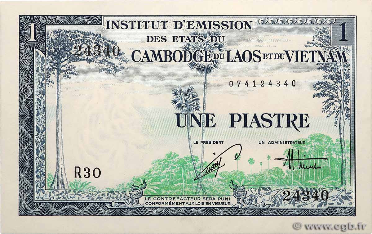 1 Piastre - 1 Dong INDOCHINE FRANÇAISE  1954 P.105 pr.NEUF