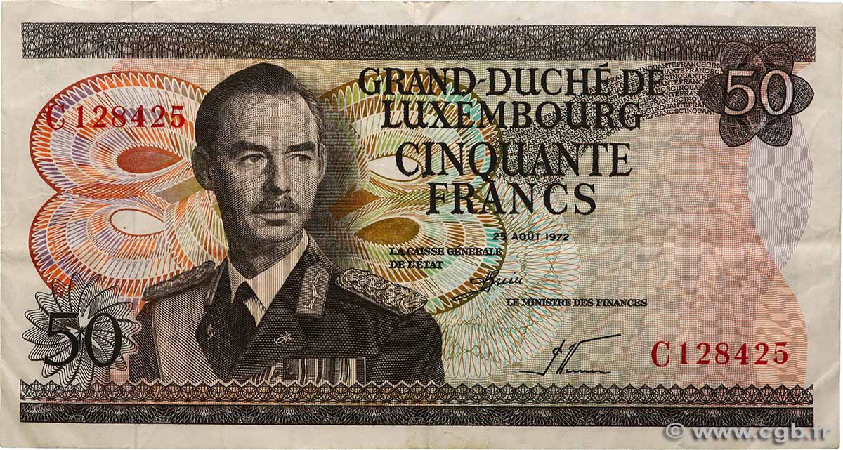 50 Francs LUXEMBOURG  1972 P.55a pr.TTB