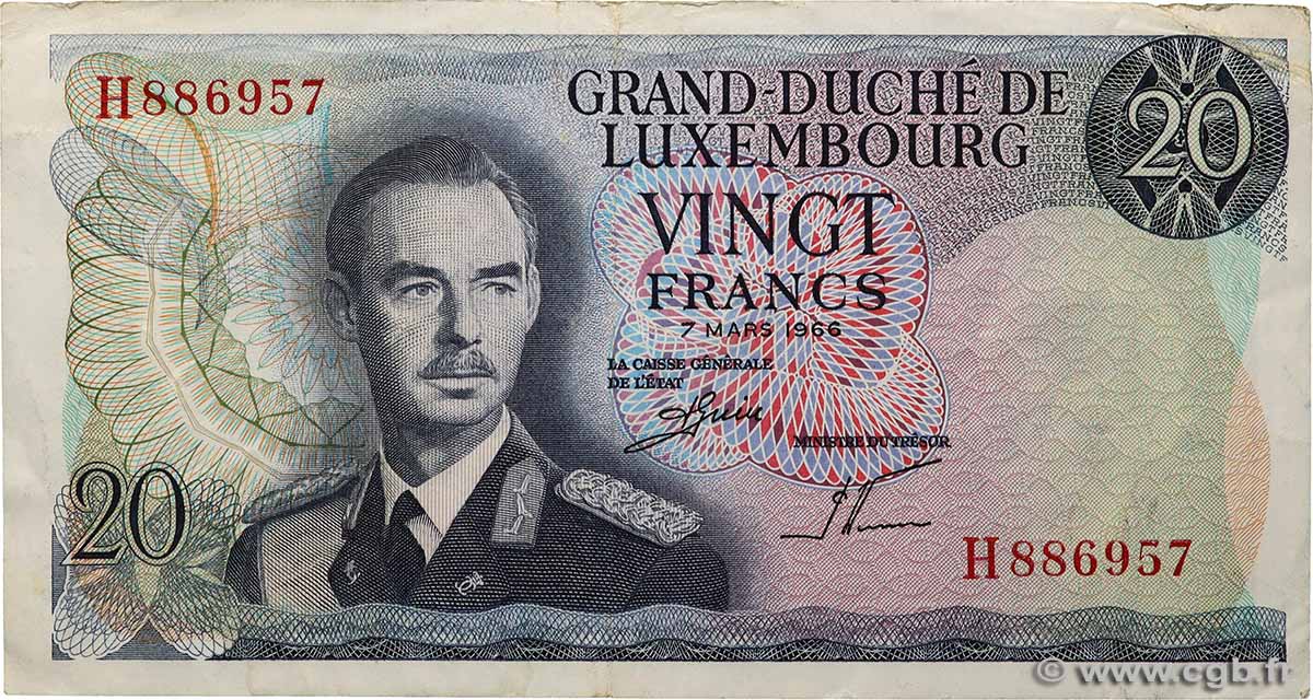 20 Francs LUXEMBOURG  1966 P.54a TB+