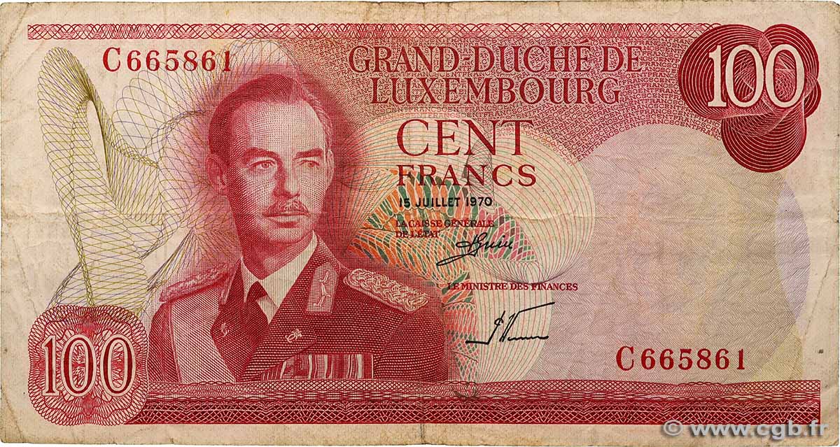 100 Francs LUXEMBOURG  1970 P.56a B+