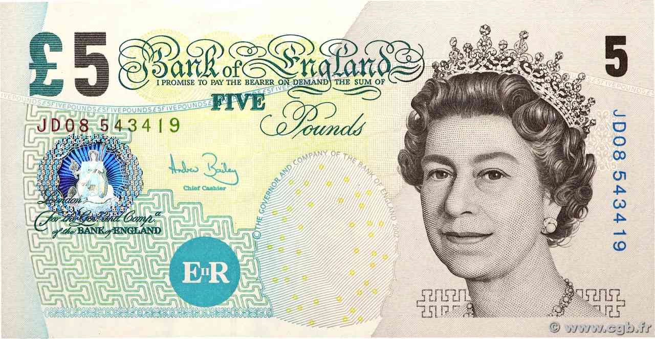 5 Pounds ANGLETERRE  2004 P.391c pr.NEUF