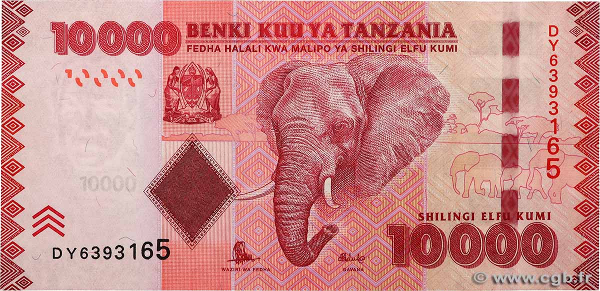 10000 Shilingi TANZANIE  2010 P.44b NEUF