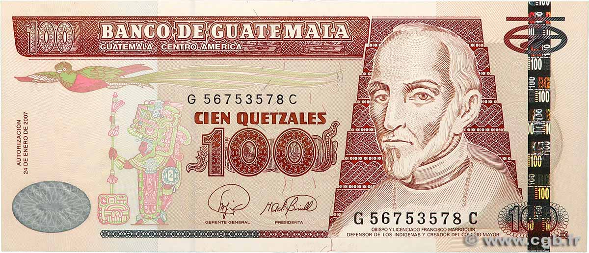 100 Quetzales GUATEMALA  2007 P.114b UNC