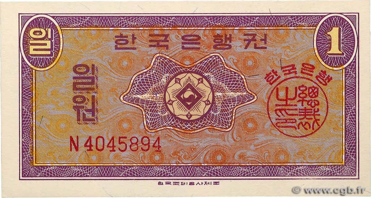 1 Won SOUTH KOREA   1962 P.30a UNC