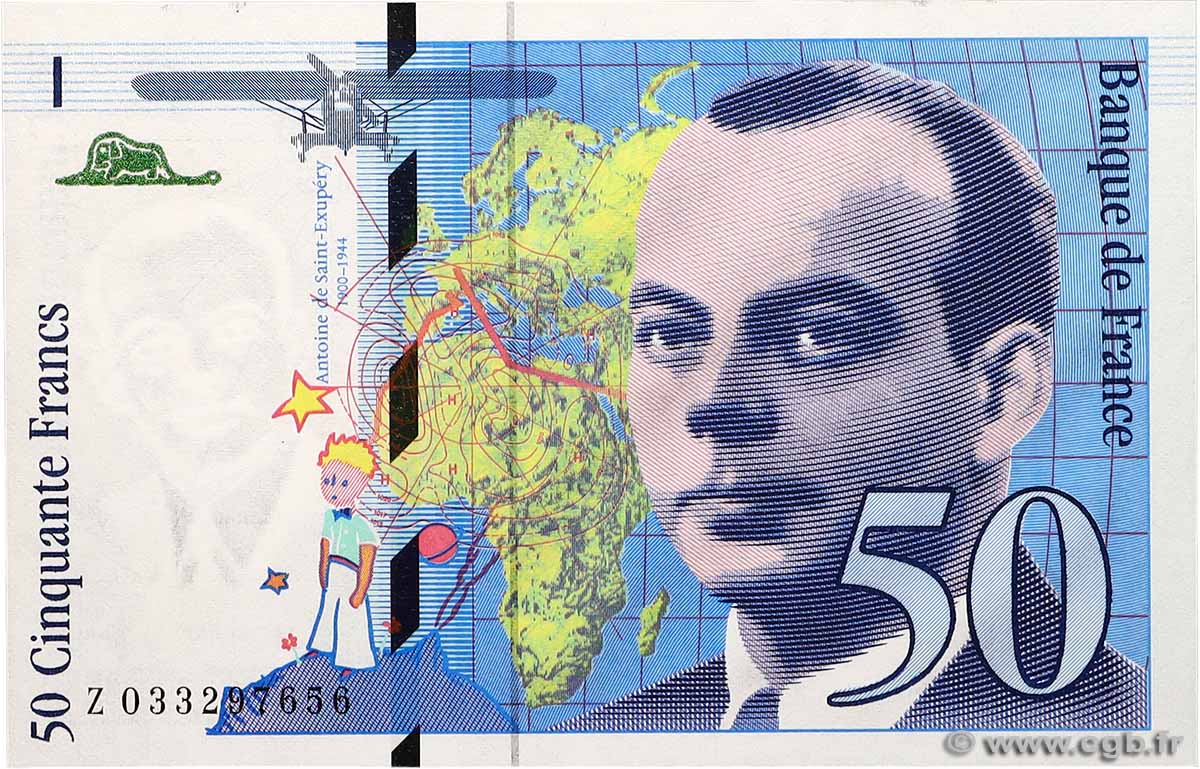 50 Francs SAINT-EXUPÉRY modifié FRANCE  1997 F.73.04 UNC