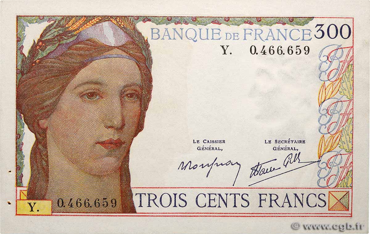 300 Francs FRANCE  1939 F.29.03 pr.SUP