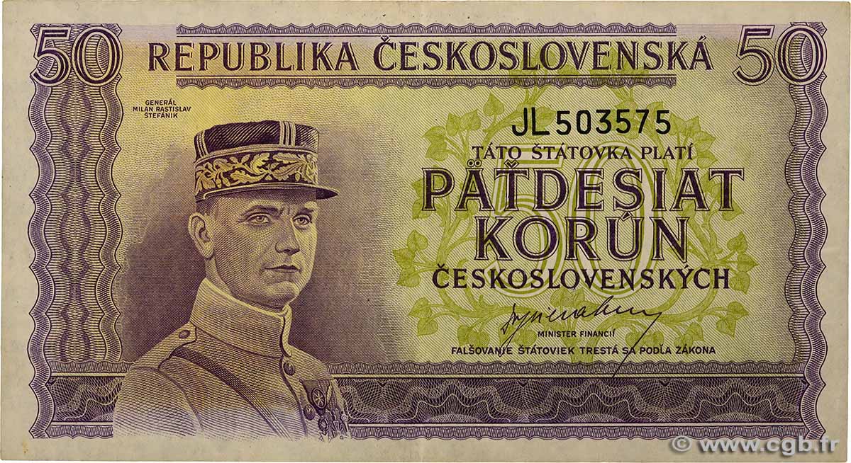 50 Korun CHECOSLOVAQUIA  1945 P.062a EBC