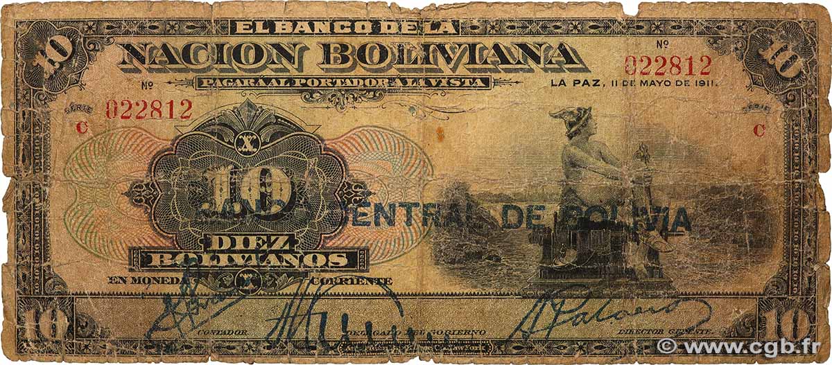 10 Bolivianos BOLIVIE  1929 P.114a pr.B