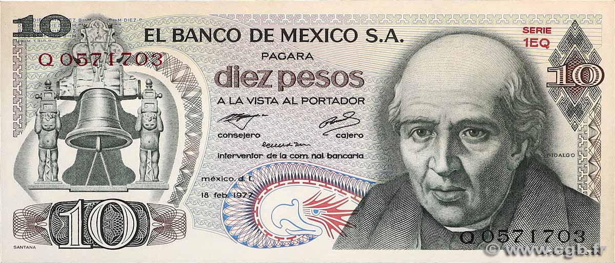 10 Pesos MEXIQUE  1977 P.063i pr.SPL