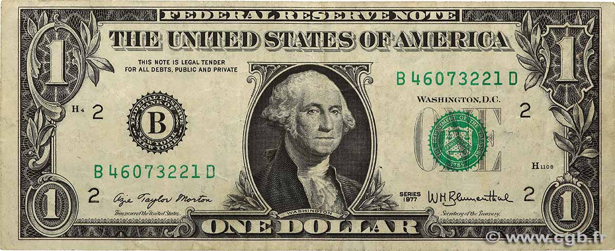 1 Dollar ÉTATS-UNIS D&nbsp;AMÉRIQUE New York 1977 P.462b TB+