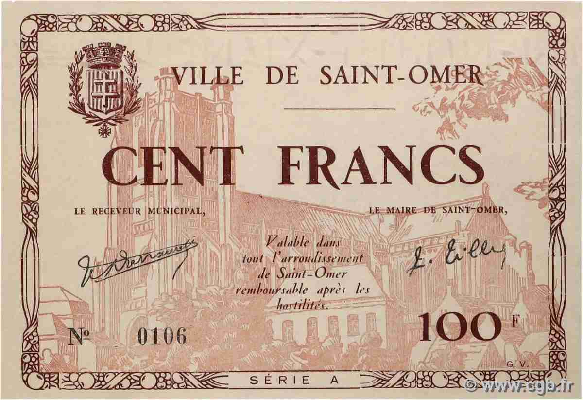 100 Francs FRANCE regionalism and miscellaneous Saint-Omer 1940 BU.93.01 AU+