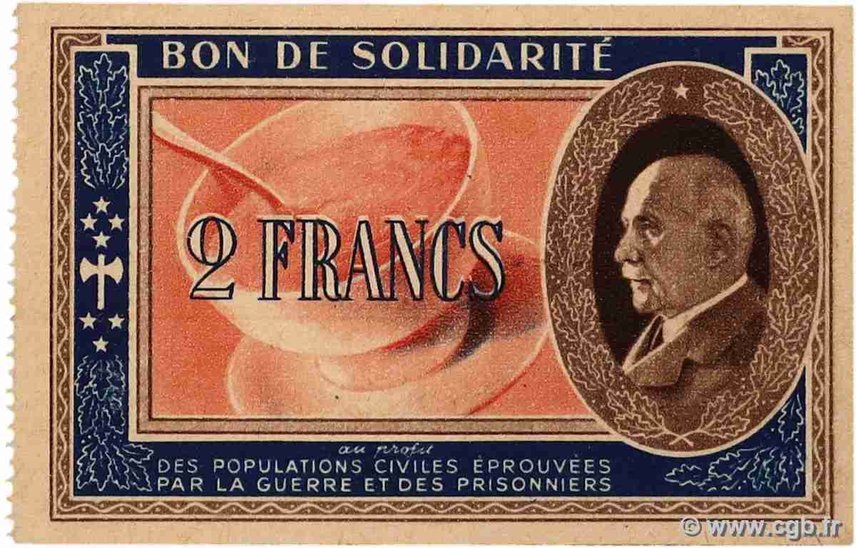 2 Francs BON DE SOLIDARITÉ FRANCE regionalism and miscellaneous  1941 KL.03C3 AU