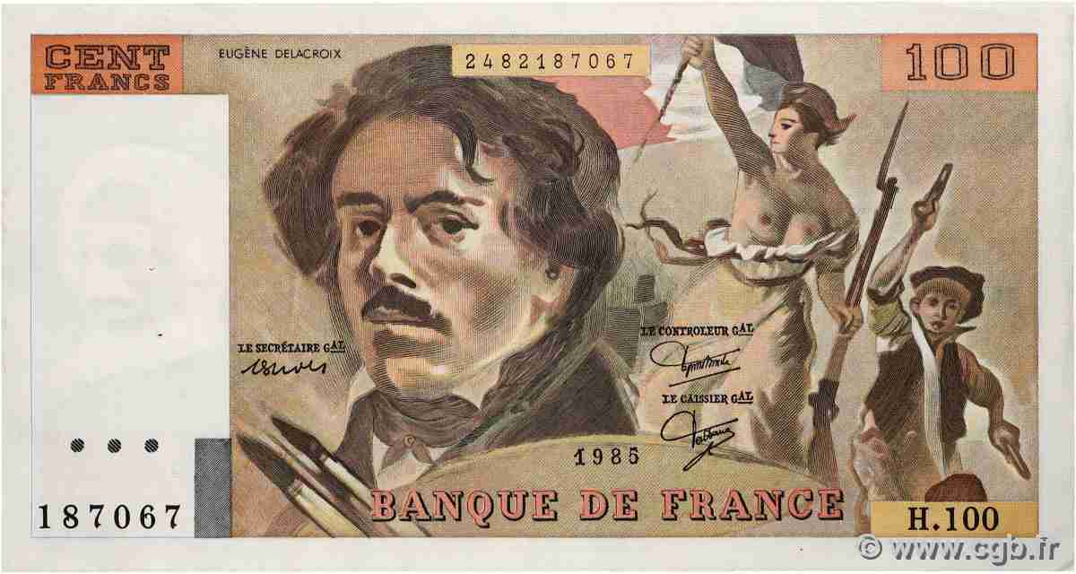 100 Francs DELACROIX modifié FRANCE  1985 F.69.09 TTB