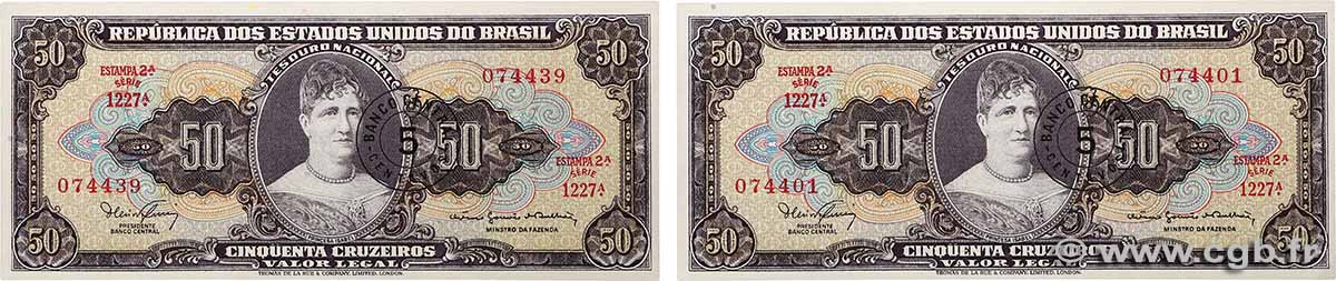 5 Centavos sur 50 Cruzeiros Lot BRÉSIL  1966 P.184a pr.NEUF