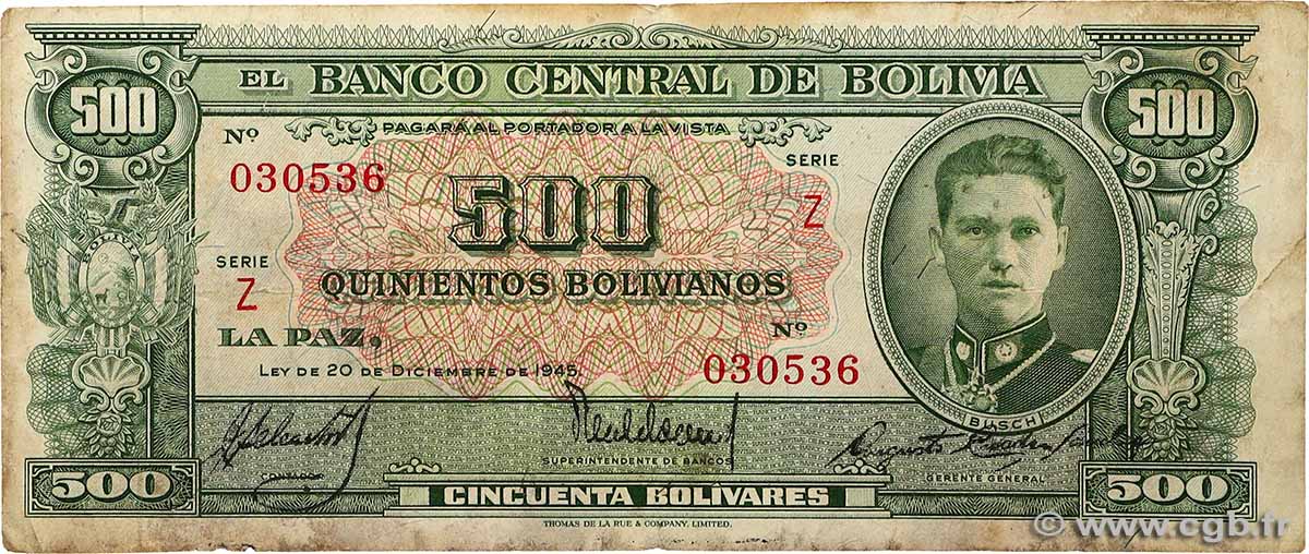 500 Bolivianos BOLIVIE  1945 P.148 TB+