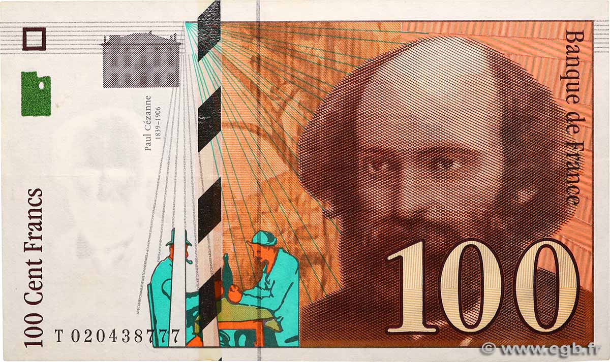 100 Francs CÉZANNE FRANCE  1997 F.74.01 VF+
