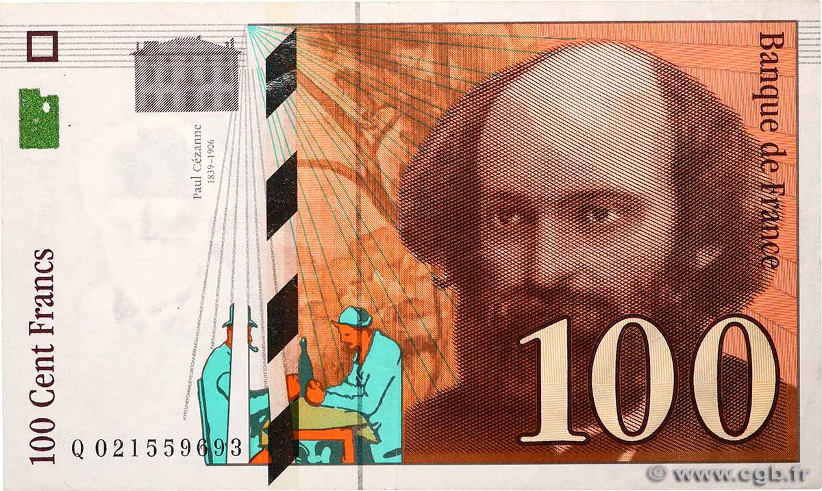 100 Francs CÉZANNE FRANCE  1997 F.74.01 TTB