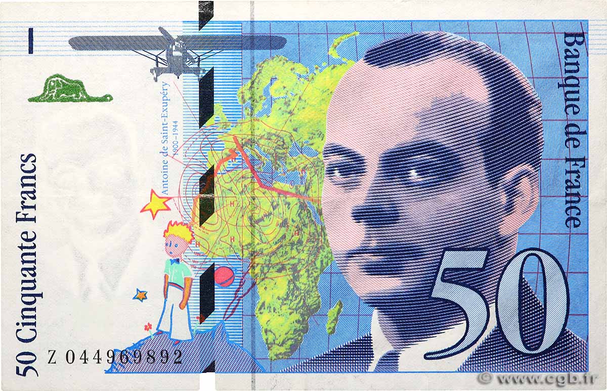 50 Francs SAINT-EXUPÉRY modifié FRANCE  1997 F.73.04 TTB