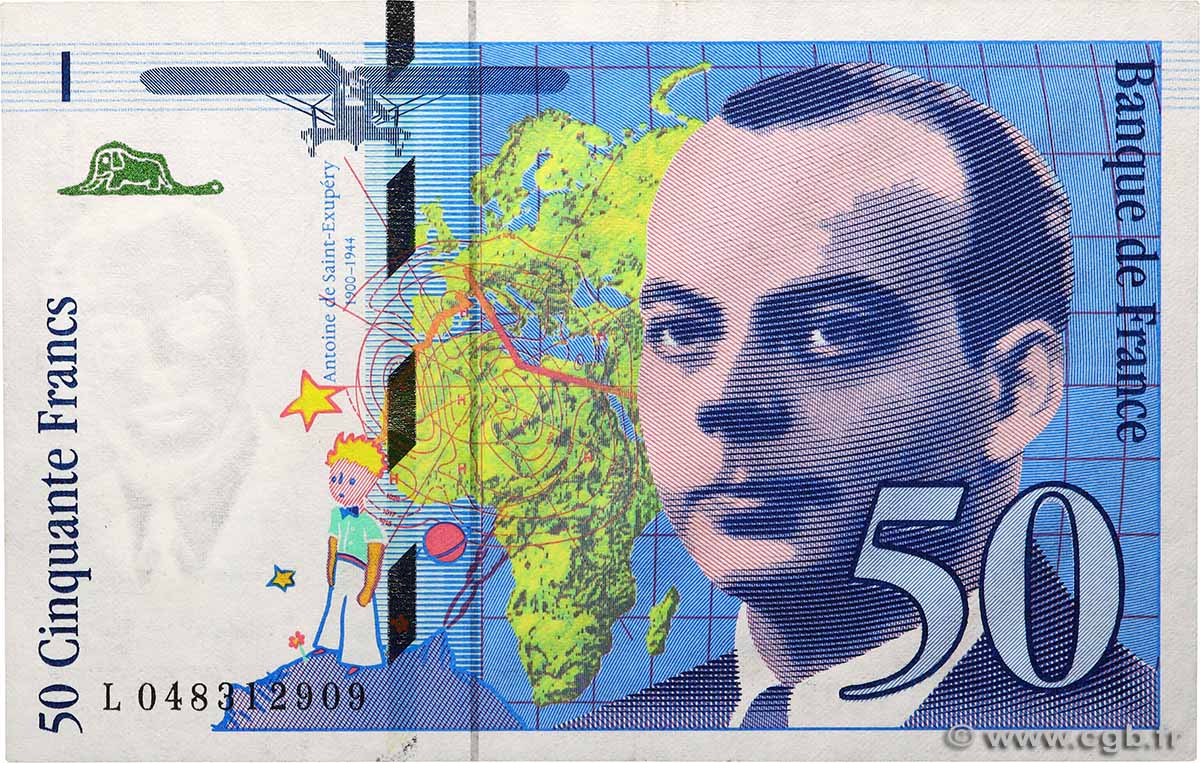 50 Francs SAINT-EXUPÉRY modifié FRANCE  1999 F.73.05 TTB+