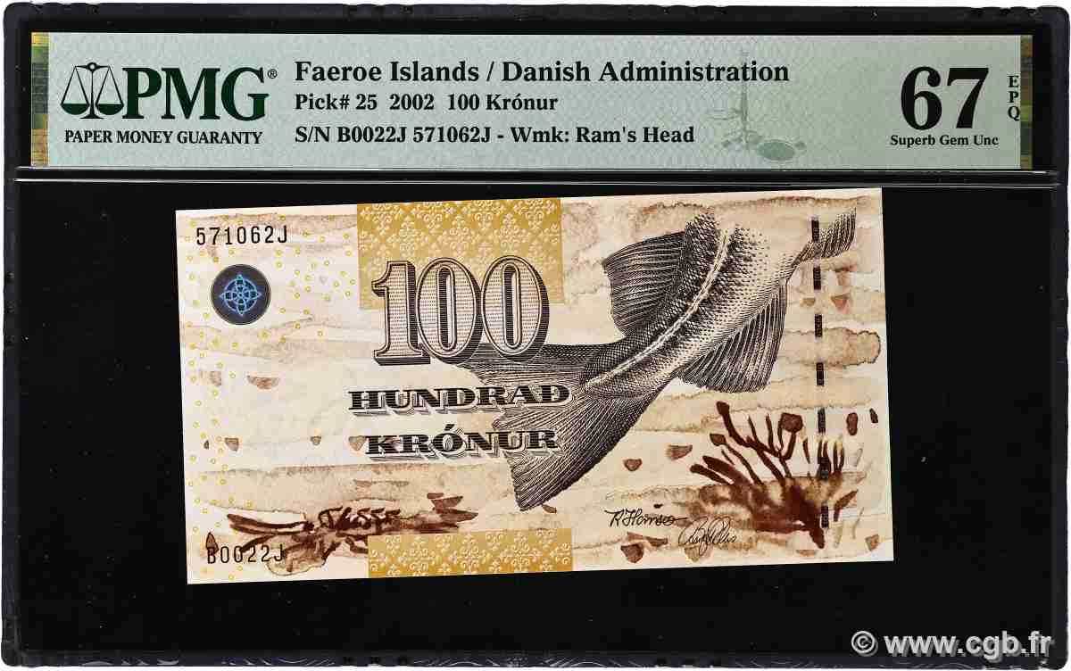 100 Kronur ÎLES FEROE  2002 P.25 NEUF
