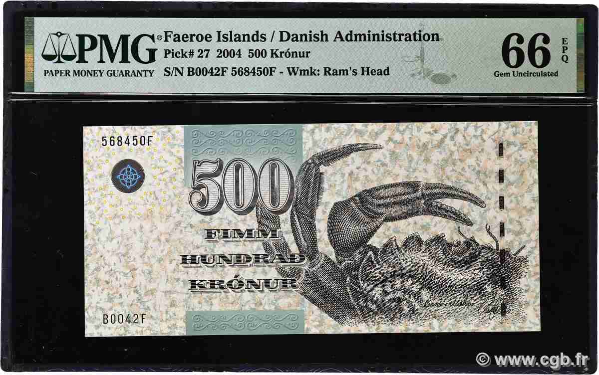 500 Kronur ÎLES FEROE  2004 P.27 NEUF