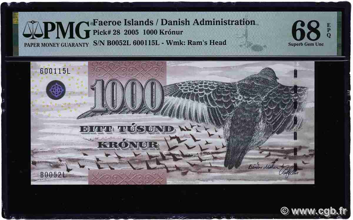 1000 Kronur FAEROE ISLANDS  2005 P.28 UNC