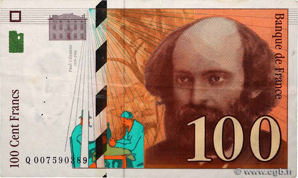 100 Francs CÉZANNE FRANCE  1997 F.74.01 VF