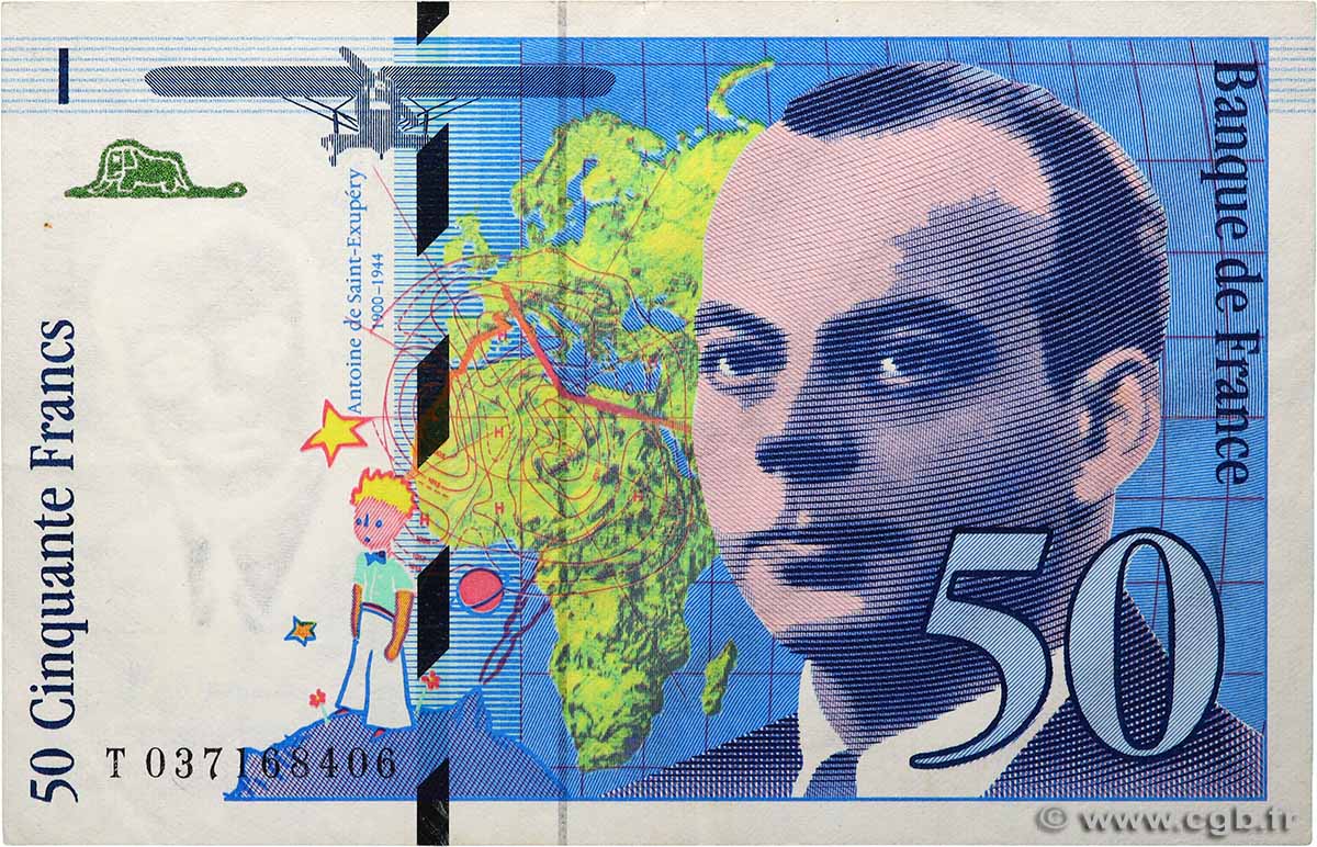 50 Francs SAINT-EXUPÉRY modifié FRANCE  1997 F.73.04 TTB