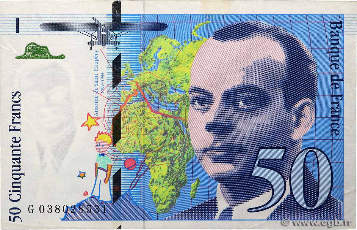 50 Francs SAINT-EXUPÉRY modifié FRANCE  1997 F.73.04 SUP