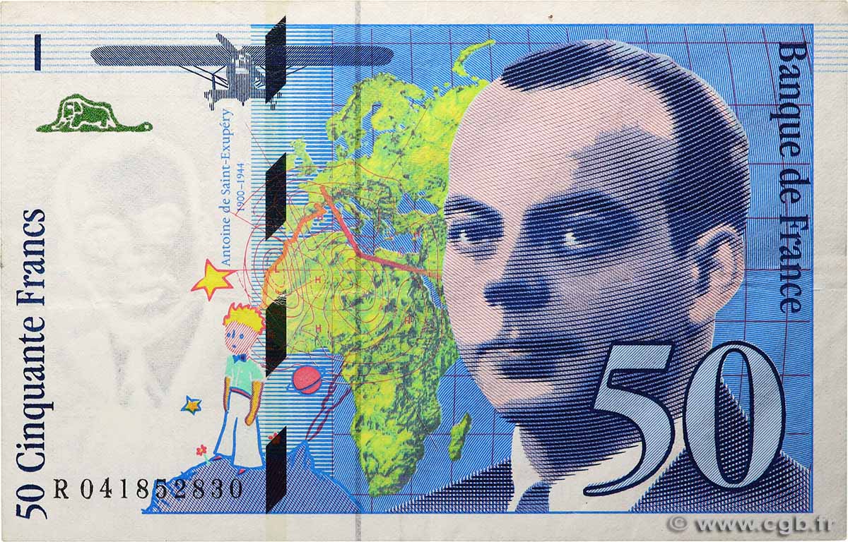 50 Francs SAINT-EXUPÉRY modifié FRANCE  1997 F.73.04 TTB