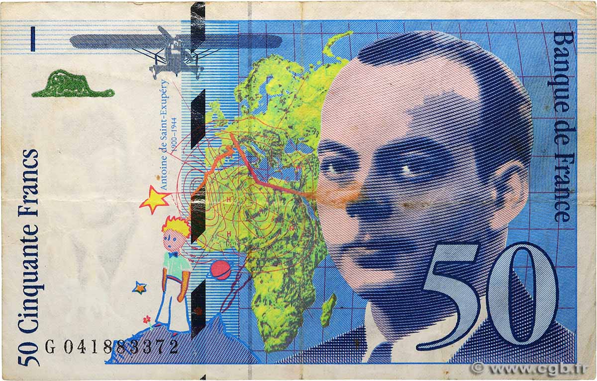 50 Francs SAINT-EXUPÉRY modifié FRANCE  1997 F.73.04 TB