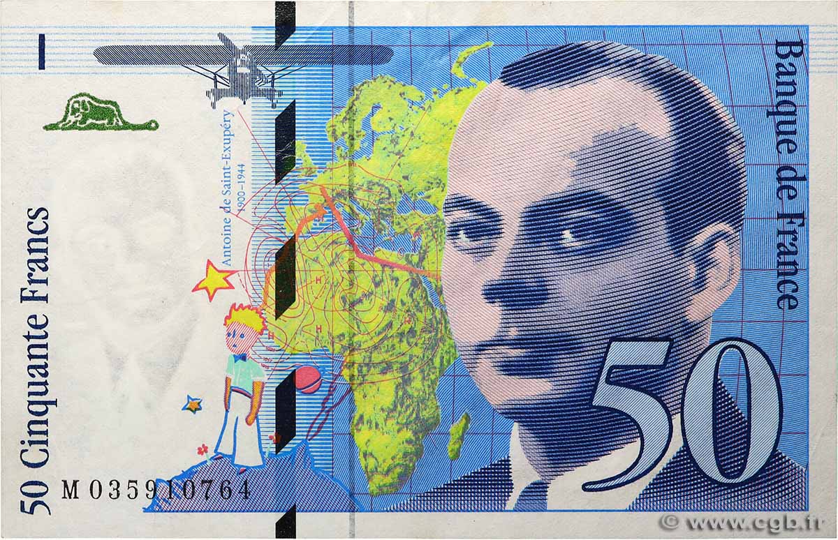 50 Francs SAINT-EXUPÉRY modifié FRANCE  1997 F.73.04 TTB