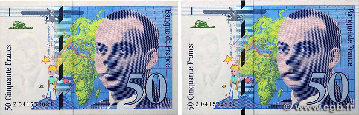 50 Francs SAINT-EXUPÉRY modifié Lot FRANCE  1997 F.73.04 XF