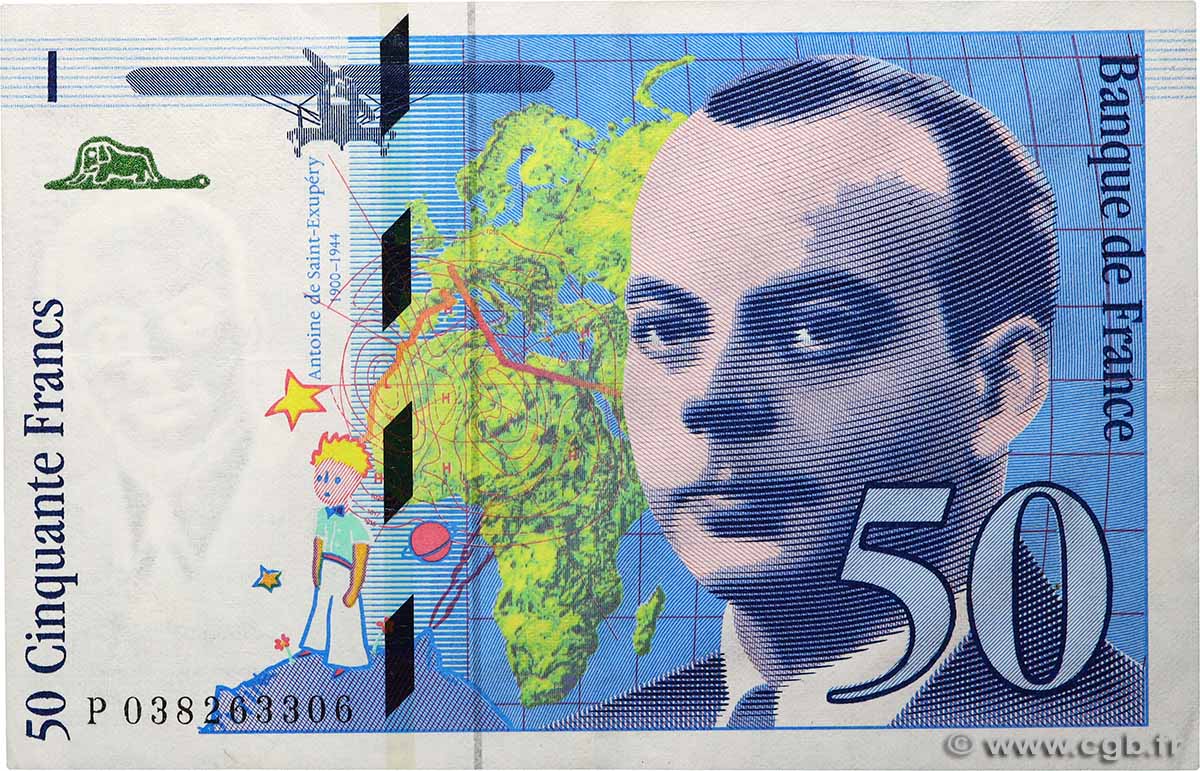 50 Francs SAINT-EXUPÉRY modifié FRANCE  1997 F.73.04 TTB+